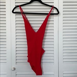 Red bodysuit